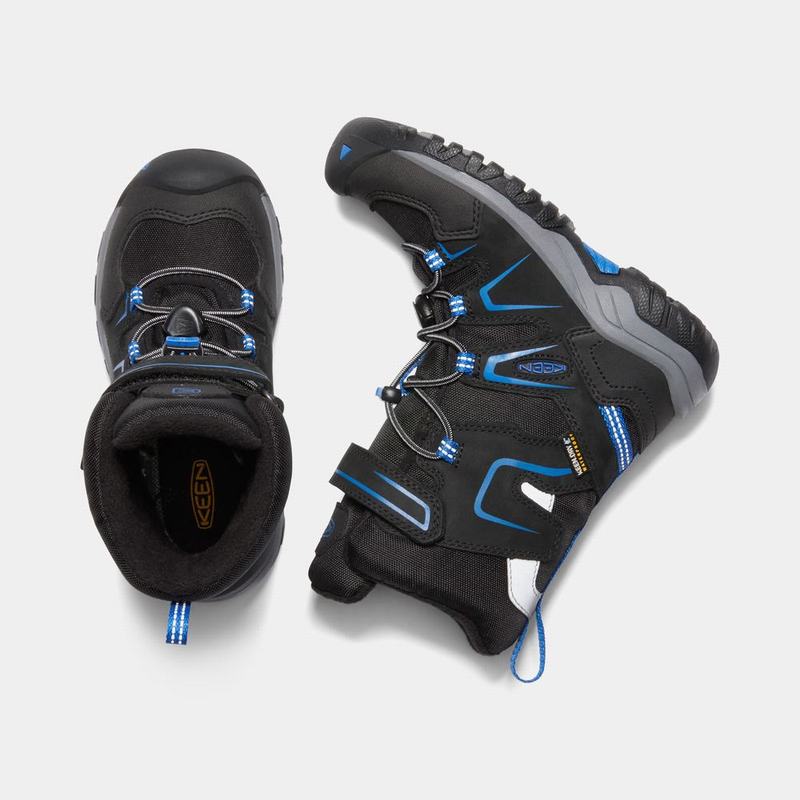 Botas De Nieve Keen Levo Waterproof Invierno Para Niños Negros/Azules - Botas Keen Mexico (201469-GN